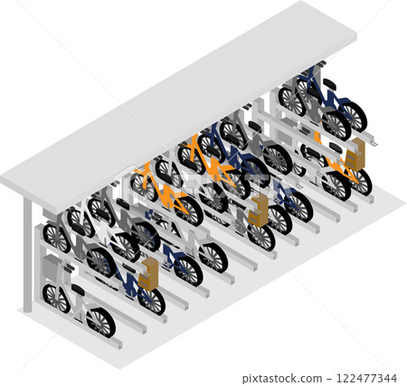 Isometric two-tier bike rack image 122477344