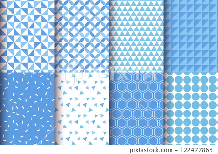 藍色的幾何無縫圖案 藍色的幾何無縫圖案 122477863