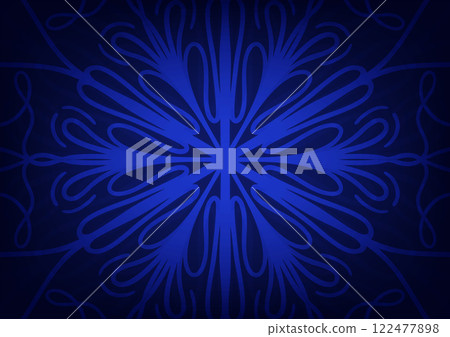 Blue mandala dark line pattern flower background Blue mandala dark line pattern flower background 122477898