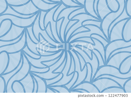 Blue swirl line floral mandala art background  122477903