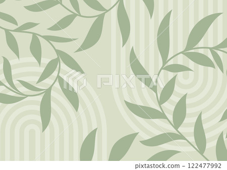 Abstract leave green leaf plant line background  122477992