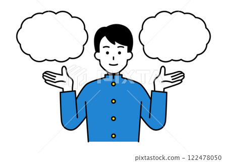 A male student proposing two options 122478050