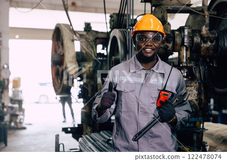 portrait professional worker working in heavy metal industry factory happy smiling enjoy working portrait professional worker working in heavy metal industry factory happy smiling enjoy working 122478074