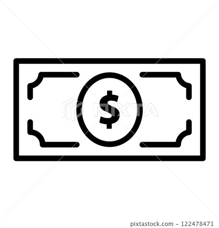 One dollar bill icon. 122478471