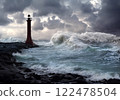 Lighthouse and rough sea - west coast of Ireland 122478504