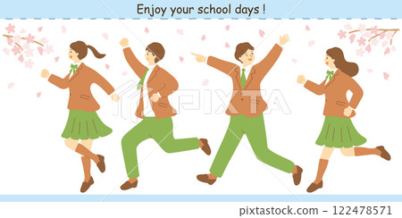 Students running through Students running through 122478571