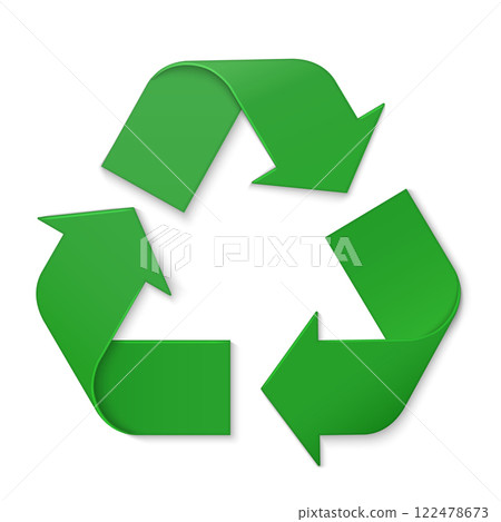 Green 3D Recycling Symbol with Arrows Green 3D Recycling Symbol with Arrows 122478673