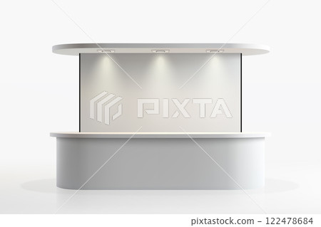 Modern Trade Show Booth with Overhead Lights 122478684