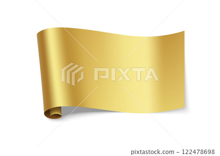 Elegant Golden Scroll With Curved Design 122478698