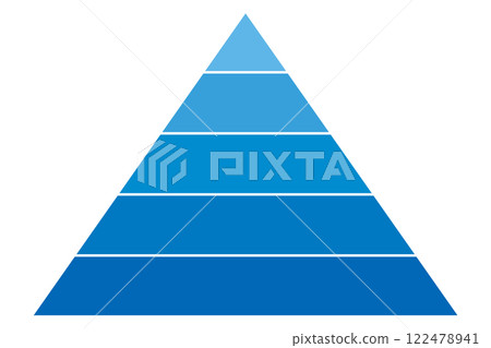 Five-tier pyramid illustration, blue 122478941