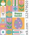 Happy easter patterns modern geometric abstract style 122479020