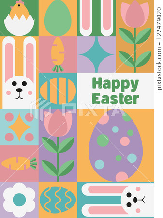 Happy easter patterns modern geometric abstract style 122479020