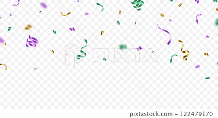 Celebration background with purple and green confetti. Beautiful Festival Illusion Vector Celebration background with purple and green confetti. Beautiful Festival Illusion Vector 122479170