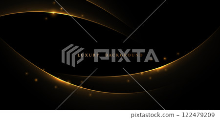 Abstract modern design black background with luxury golden elements vector illustration. Abstract modern design black background with luxury golden elements vector illustration. 122479209