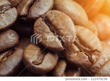 Coffee beans isolated on white background 122479236
