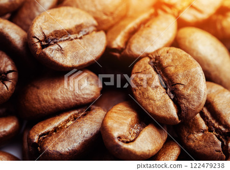 Coffee beans isolated on white background 122479238