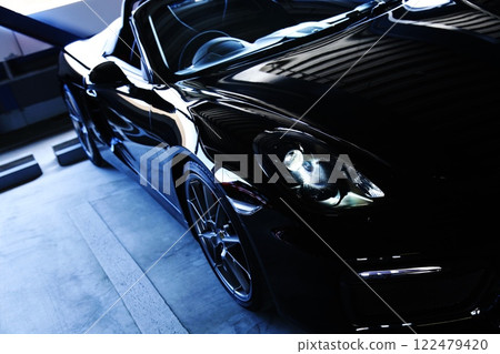 Glossy black open car 122479420