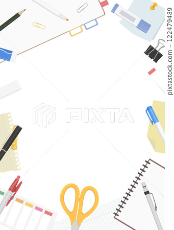 Stationery frame, background material, portrait orientation 122479489