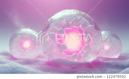 卵子冷凍和乾細胞冷凍保存的3D圖示 細胞冷凍 醫療材料 122479502