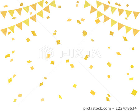 金色五彩紙屑和花環插畫素材金色 金色五彩紙屑和花環插畫素材金色 122479634