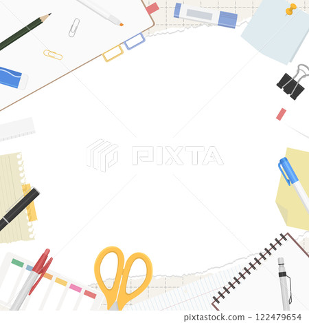 Torn graph paper and stationery background frame, square size Torn graph paper and stationery background frame, square size 122479654