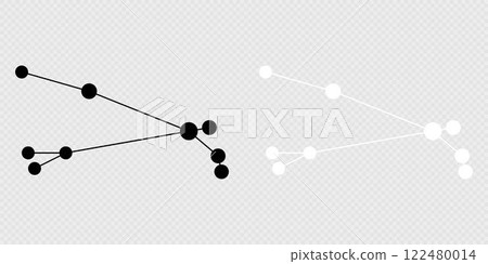 Aries constellation map set. Vector illustration. 122480014