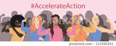 Womens Day 2025 banner. Womens Day 2025 banner. 122480291