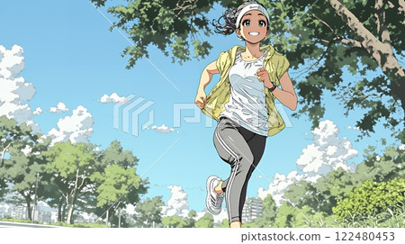 Young woman jogging 122480453