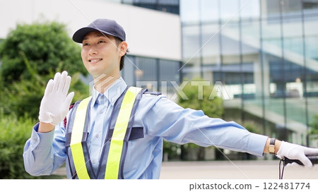 Traffic controller directing traffic Traffic controller directing traffic 122481774