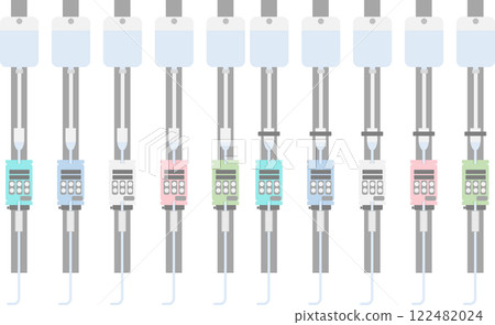 Illustration set of graphic material for infusion pump (medical equipment) 122482024