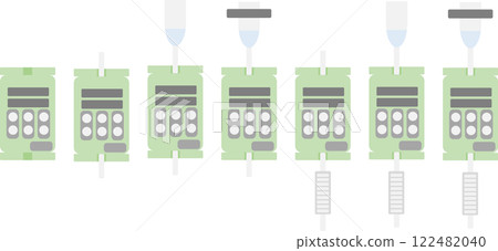 Illustration set of graphic material for infusion pump (medical equipment) 122482040