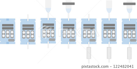 Illustration set of graphic material for infusion pump (medical equipment) 122482041