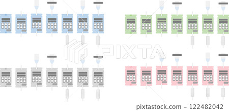 Illustration set of graphic material for infusion pump (medical equipment) 122482042