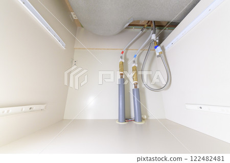 Faucet piping after replacement due to leak (before and after materials) 122482481