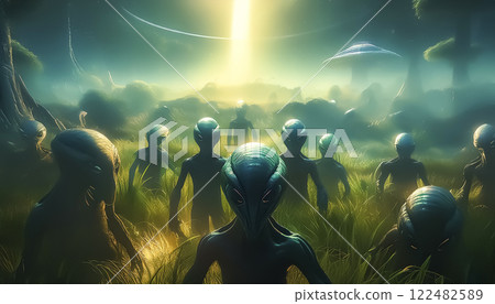 大量外星人形像素材 122482589