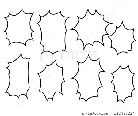 Jagged comic speech bubble set 122483224