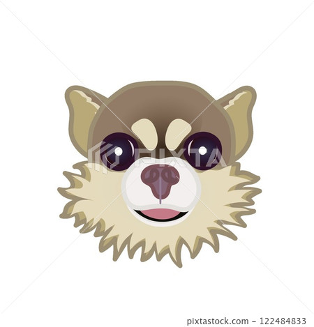 摩卡吉娃娃臉部插圖 122484833