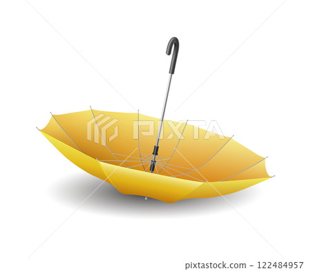 Yellow umbrella upside down realistic vector illustration Yellow umbrella upside down realistic vector illustration 122484957