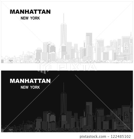 Vector illustration skyline of Manhattan, New York City, USA 122485102
