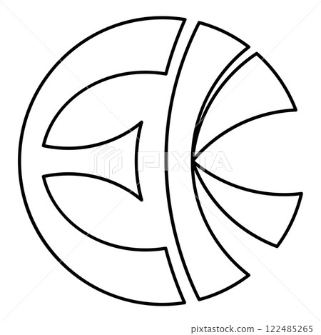 Symbol Eckankar religion EK contour outline line icon black color vector illustration image thin flat style 122485265