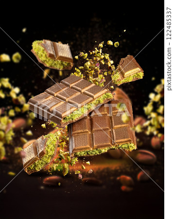 Delicious pistachio chocolate bars Delicious pistachio chocolate bars 122485337