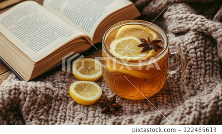 Cozy Hot Toddy with Lemon and Spices 122485613