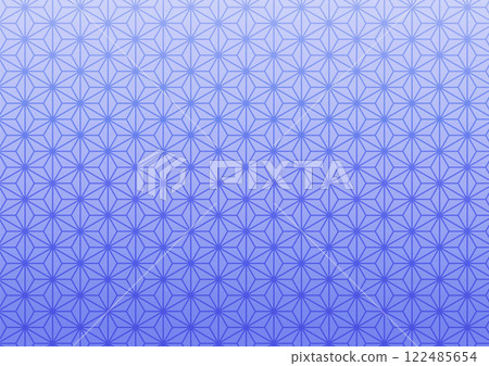 Japanese hemp leaf pattern on blue background 122485654