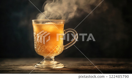 Steaming Hot Toddy in an Elegant Glass 122485790