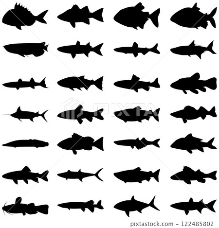 Fish Silhouette Fish Silhouette 122485802