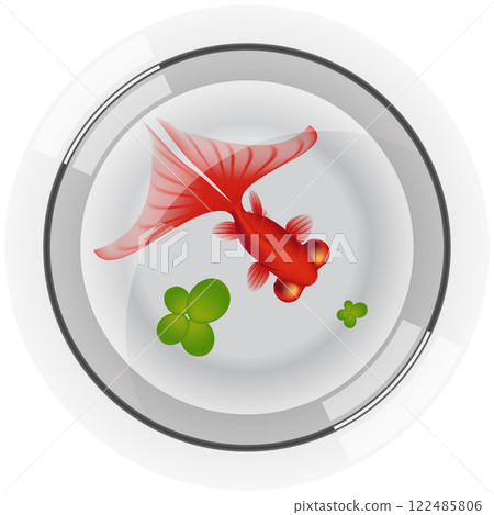 Layered vector illustration of Fishbowl with Gold Fish. 122485806