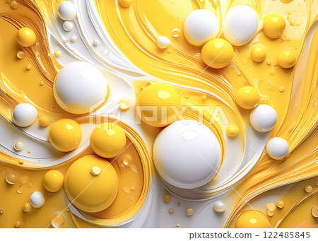 Abstract image material of colorful paint Yellow White 122485845
