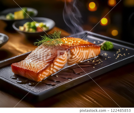 Salmon steak image material 122485853
