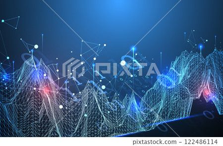 Big Data. Abstract digital futuristic vector illustration on technology background. Data mining and management concept. Hand drawn art. Big Data. Abstract digital futuristic vector illustration on technology background. Data mining and management concept. Hand drawn art. 122486114