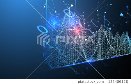 Big Data. Abstract digital futuristic vector illustration on technology background. Data mining and management concept. Hand drawn art. Big Data. Abstract digital futuristic vector illustration on technology background. Data mining and management concept. Hand drawn art. 122486128